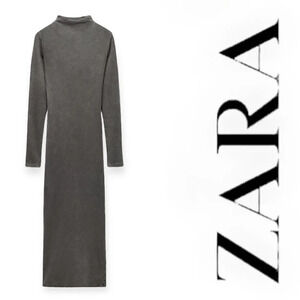 ZARA | Gray | WASHED EFFECT FITTED DRESS
